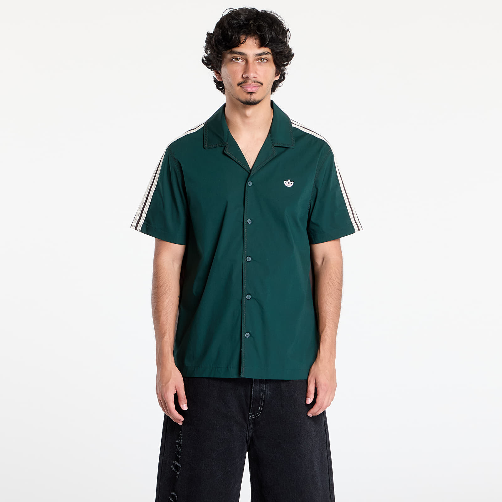 Shirt adidas x Clot Bowling Shirt by Edison Chen Dark Brown XXL