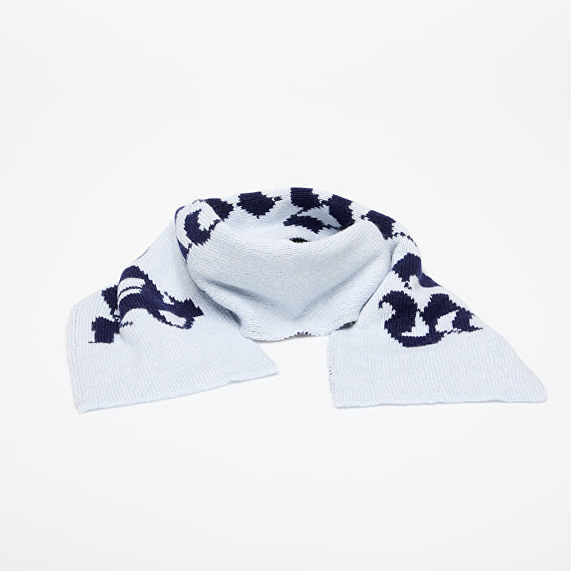 Scarf Palm Angels Logo Knit Scarf Light Blue/ Navy Blue