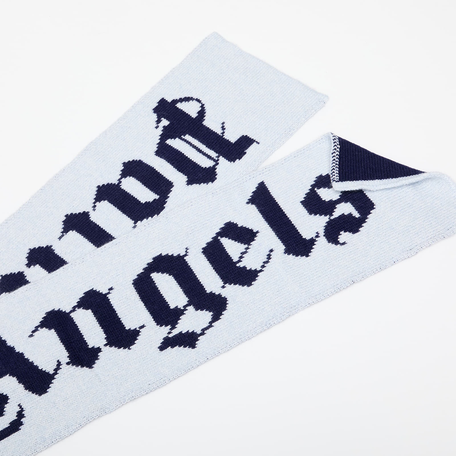 Schals für Männer Palm Angels Logo Knit Scarf Light Blue/ Navy Blue