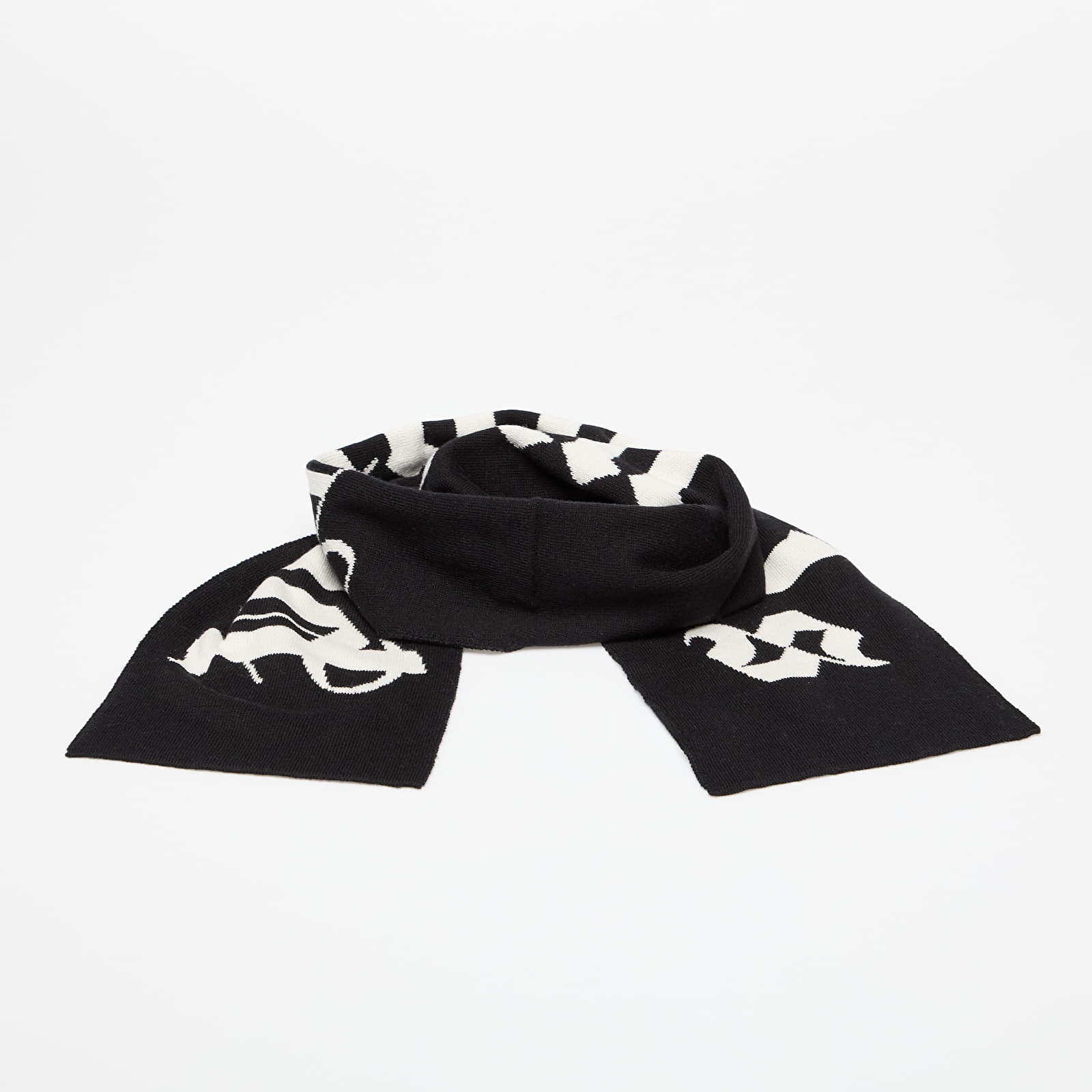 Schals für Männer Palm Angels Logo Knit Scarf Black/ Off White