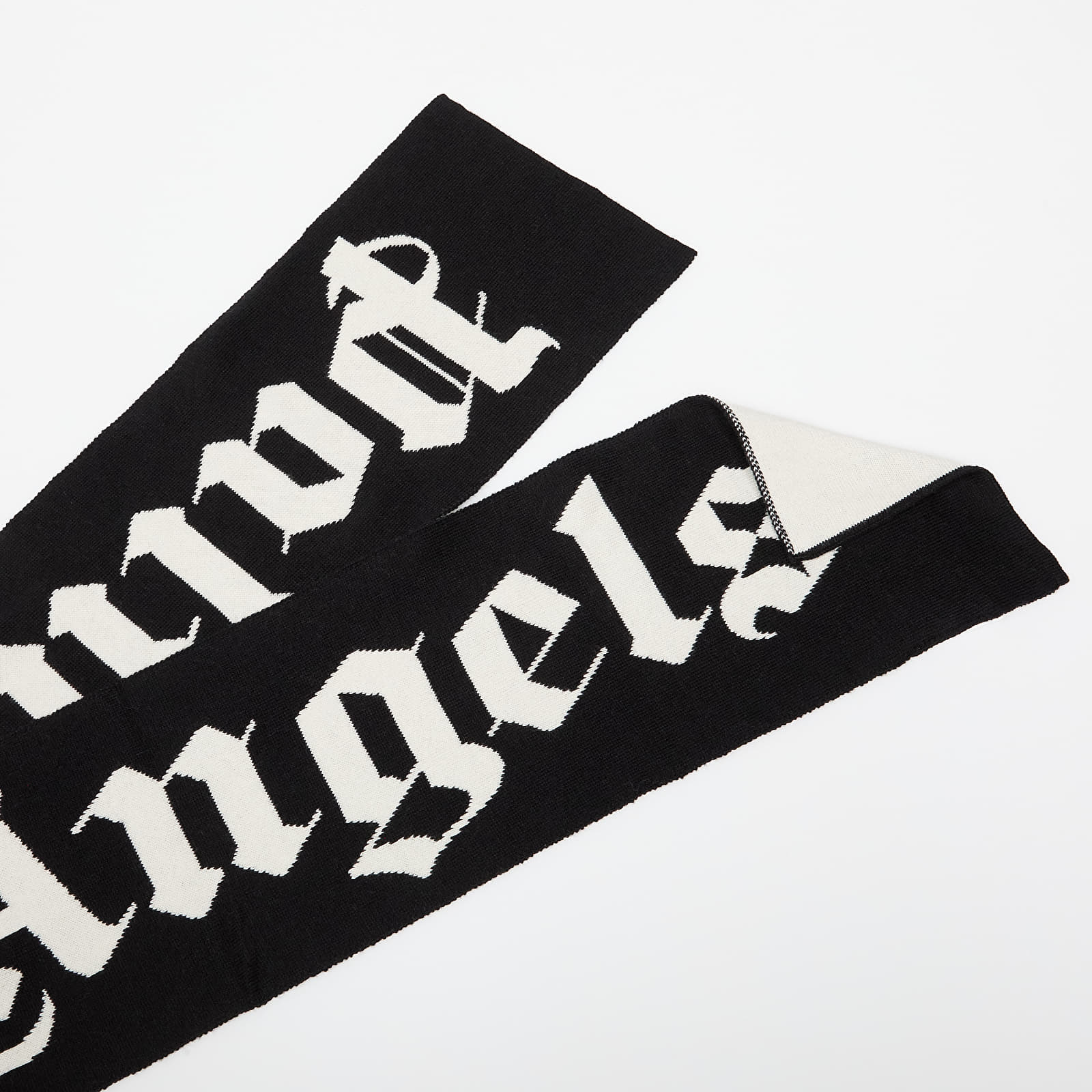Schals für Männer Palm Angels Logo Knit Scarf Black/ Off White