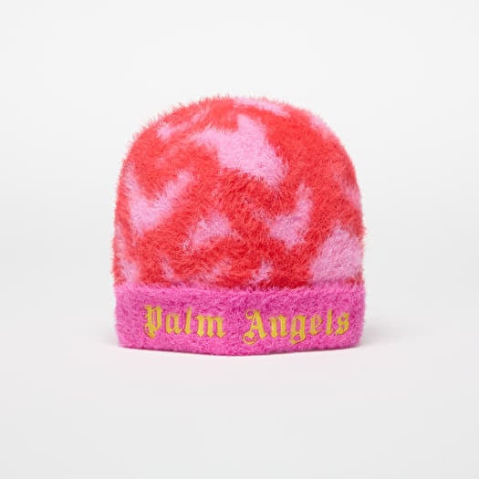 Palm Angels Kids Pa Spray Hearts Knit Beanie Rose Pink/ Brick Red