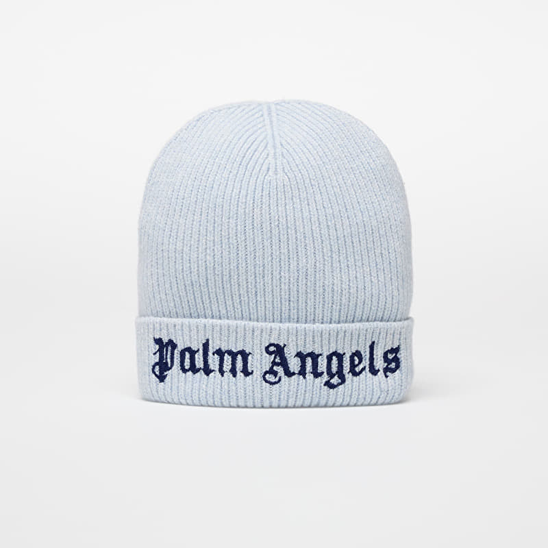 Palm Angels Kids Logo Knit Beanie Light Blue/ Navy Blue