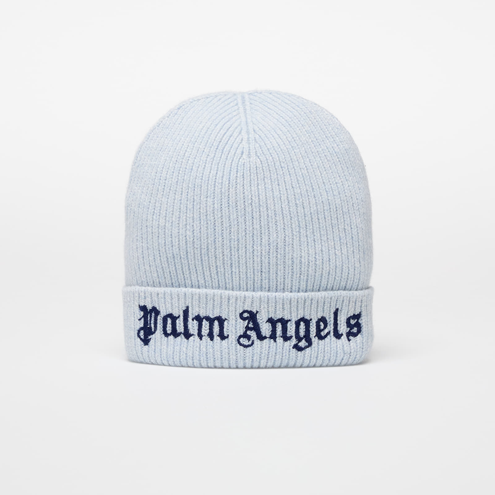 Hatut Palm Angels Kids Logo Knit Beanie Light Blue/ Navy Blue