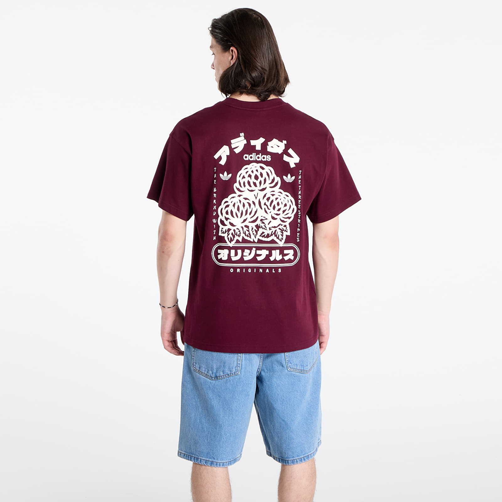 Magliette da uomo adidas Japan Florals T Maroon