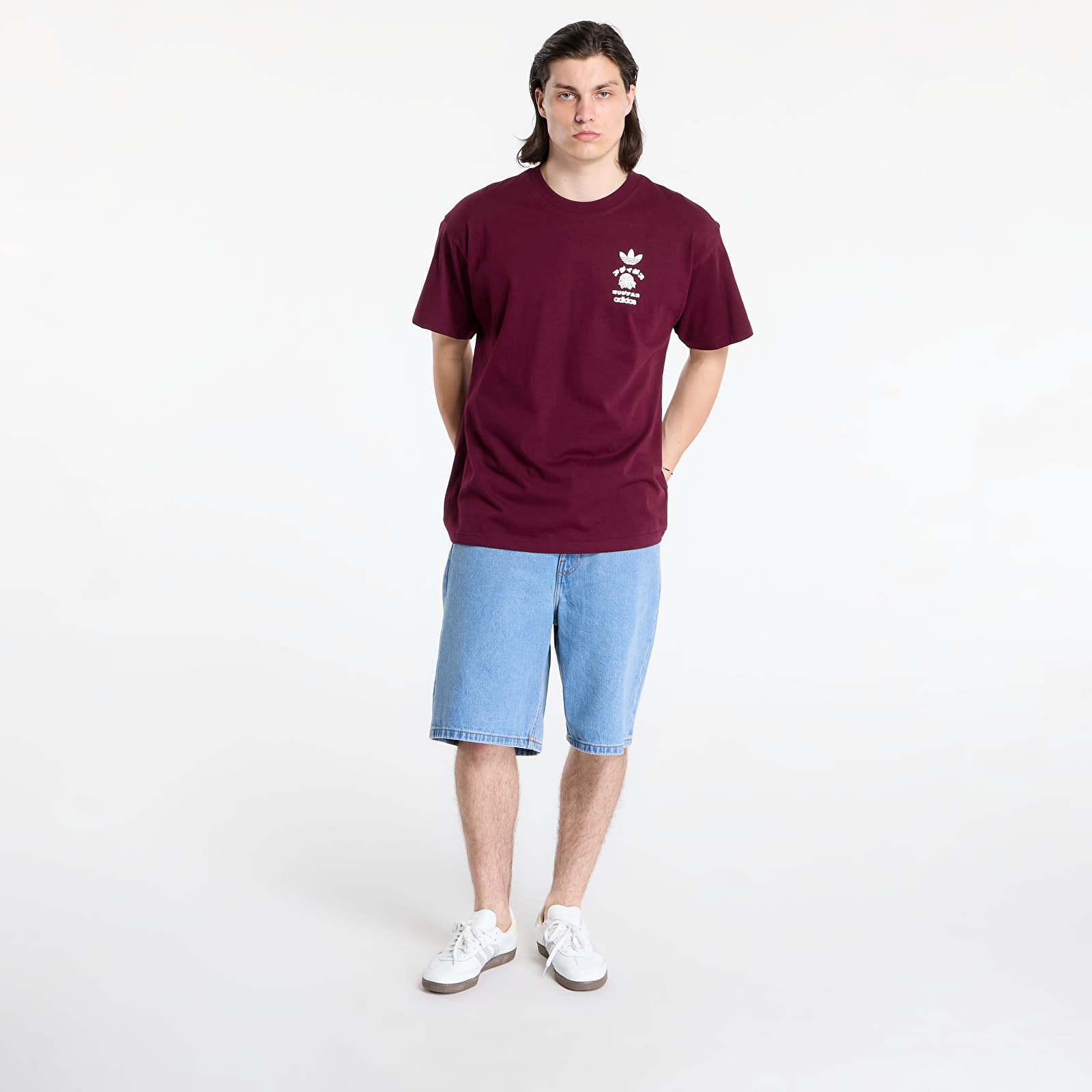 Magliette da uomo adidas Japan Florals T Maroon