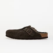 Birkenstock Boston Shearling Suede Leather/ Fur Mocca