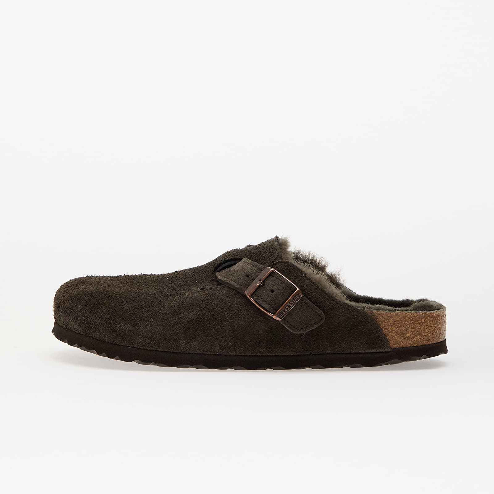 Sieviešu apavi Birkenstock Boston Shearling Suede Leather/ Fur Mocca