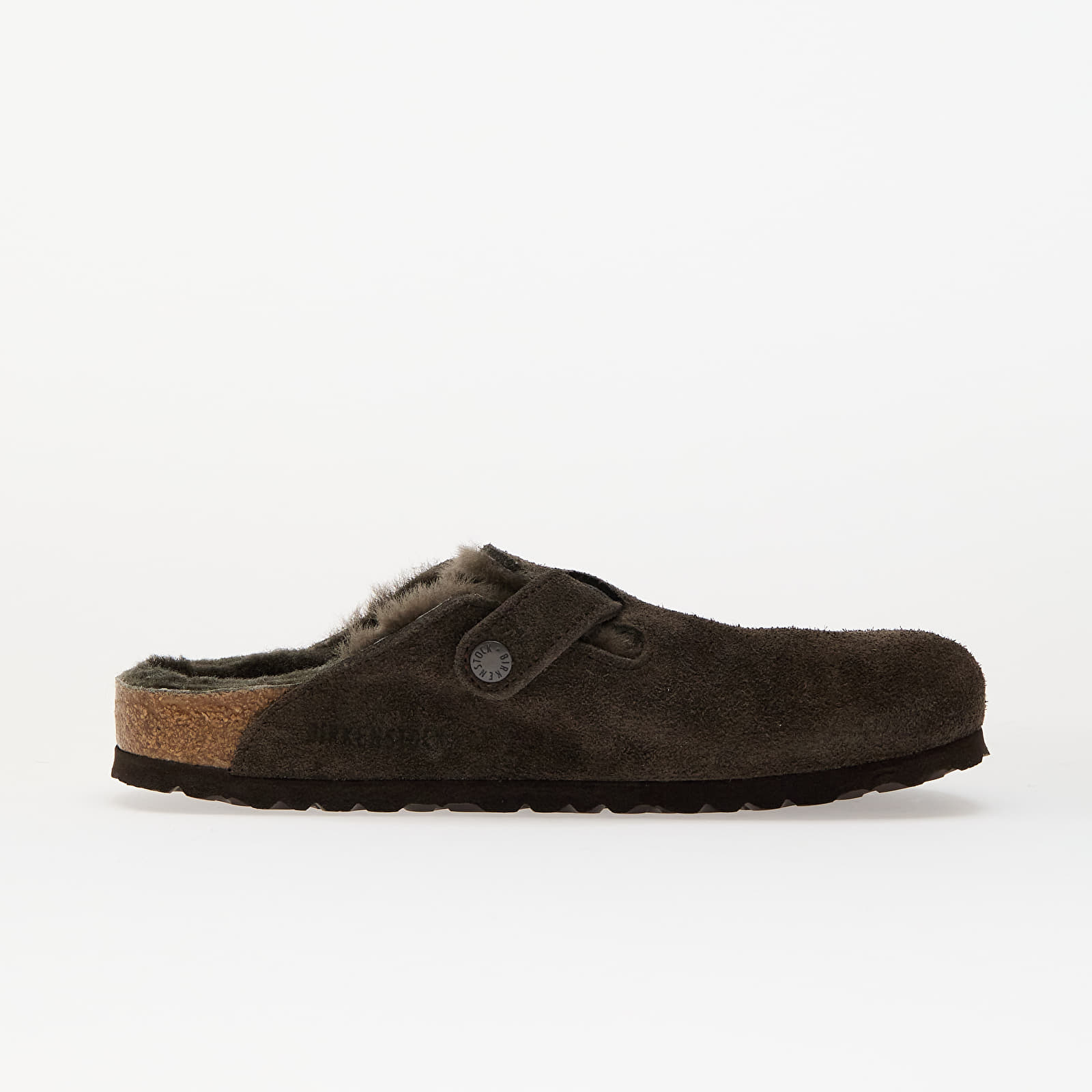 Sieviešu apavi Birkenstock Boston Shearling Suede Leather/ Fur Mocca