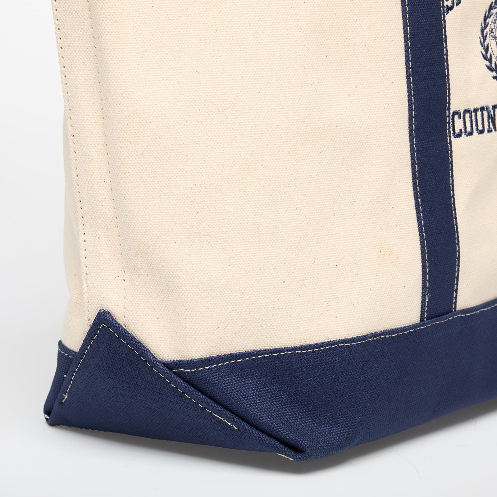 Crossbody чанти Sporty & Rich Varsity Crest Two Tone Tote Bag UNISEX Natural/ Navy