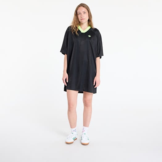 【ADIDAS】Football Jacquard V-Neck Dress - Black / JD2599 Dress adidas Adicolor Football Jacquard Oversize Dress Black