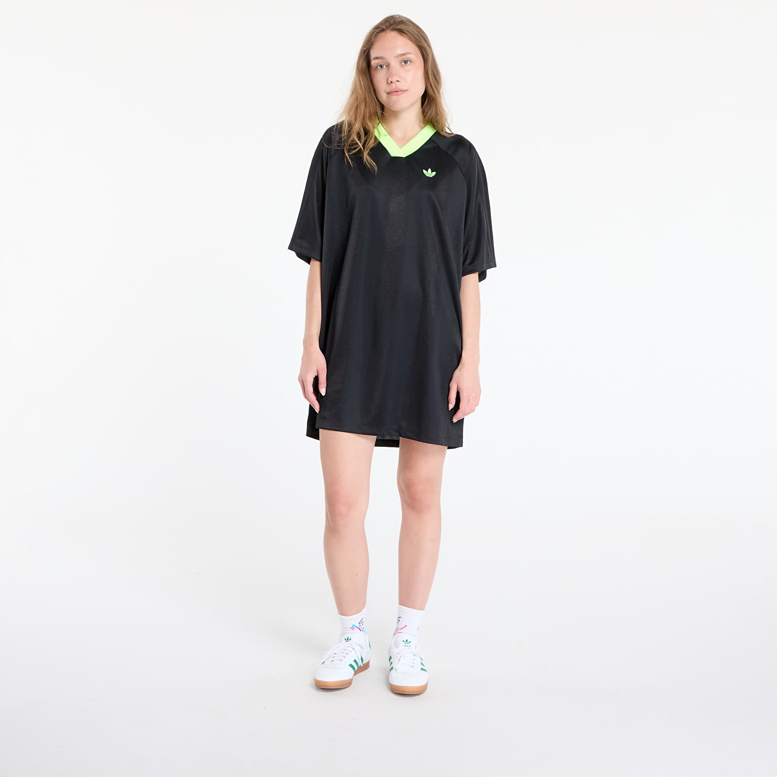 Dress adidas Adicolor Football Jacquard Oversize Dress Black/ Signal Green