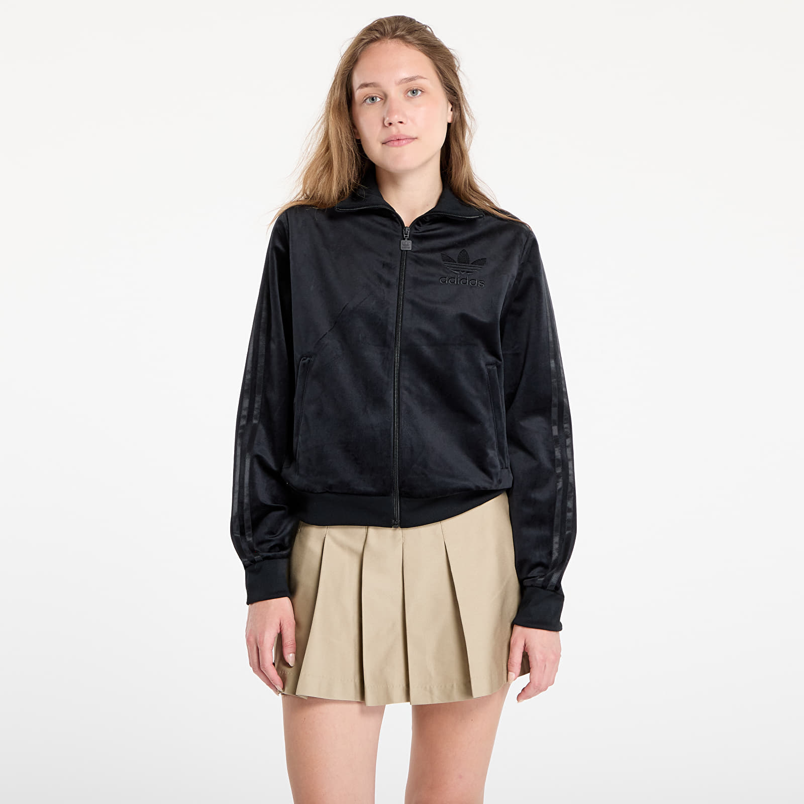 Суичърти adidas Adicolor Velour Track Top Black