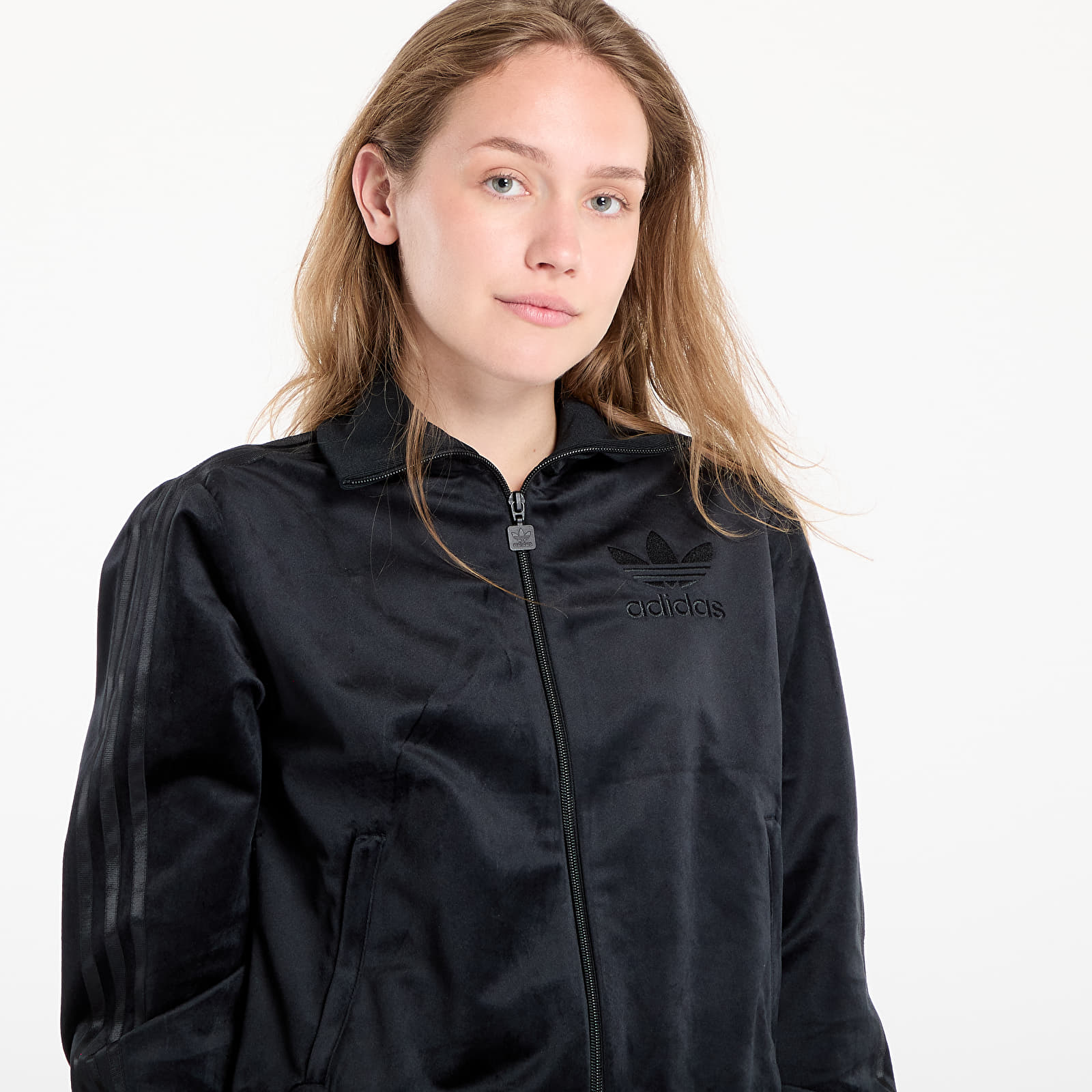 Суичърти adidas Adicolor Velour Track Top Black