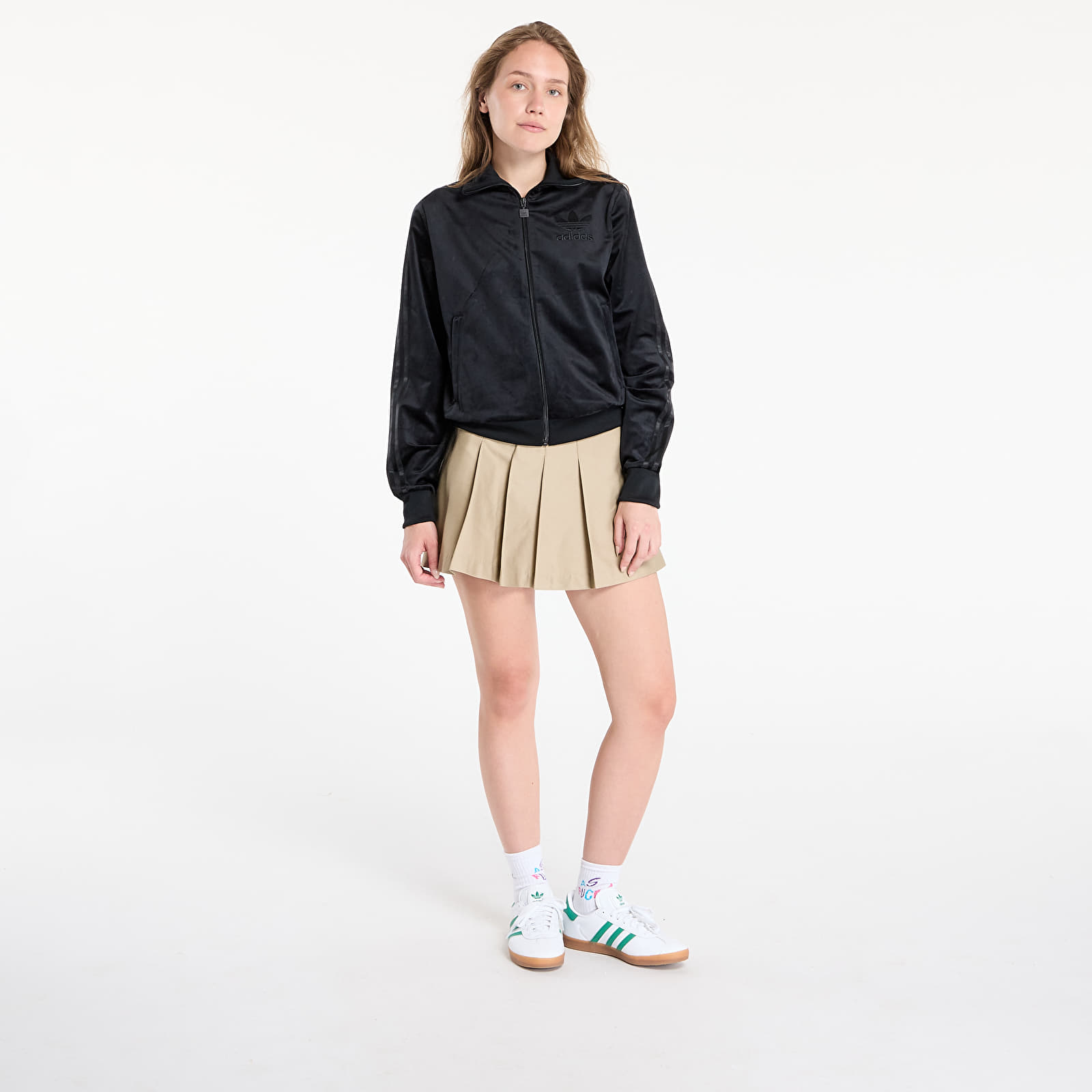 Суичърти adidas Adicolor Velour Track Top Black