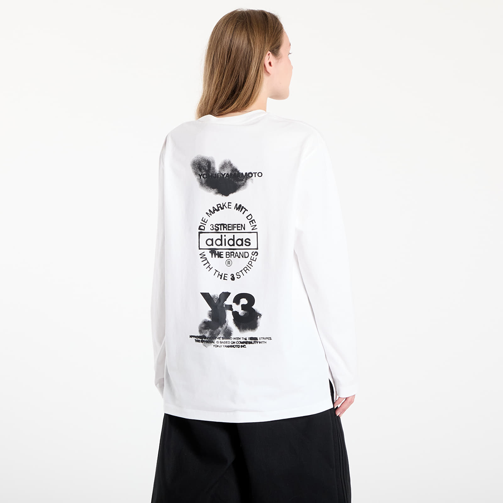 Muške majice kratkih rukava Y-3 Gfx Long Sleeve Tee UNISEX Core White