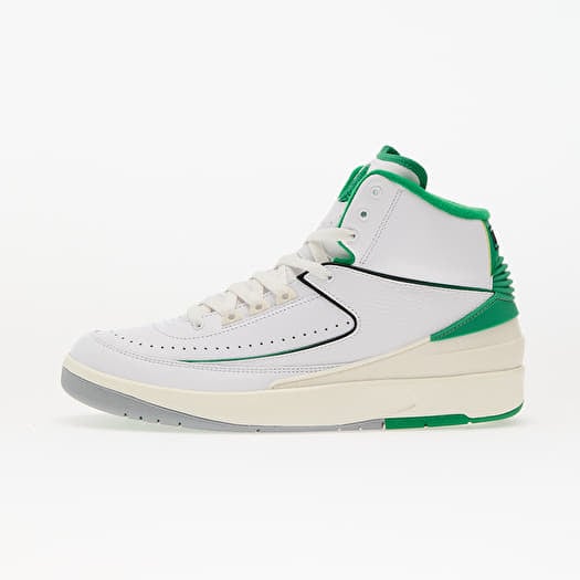 Air Jordan 2 Retro White/ Lucky Green-Sail-Lt Steel Grey