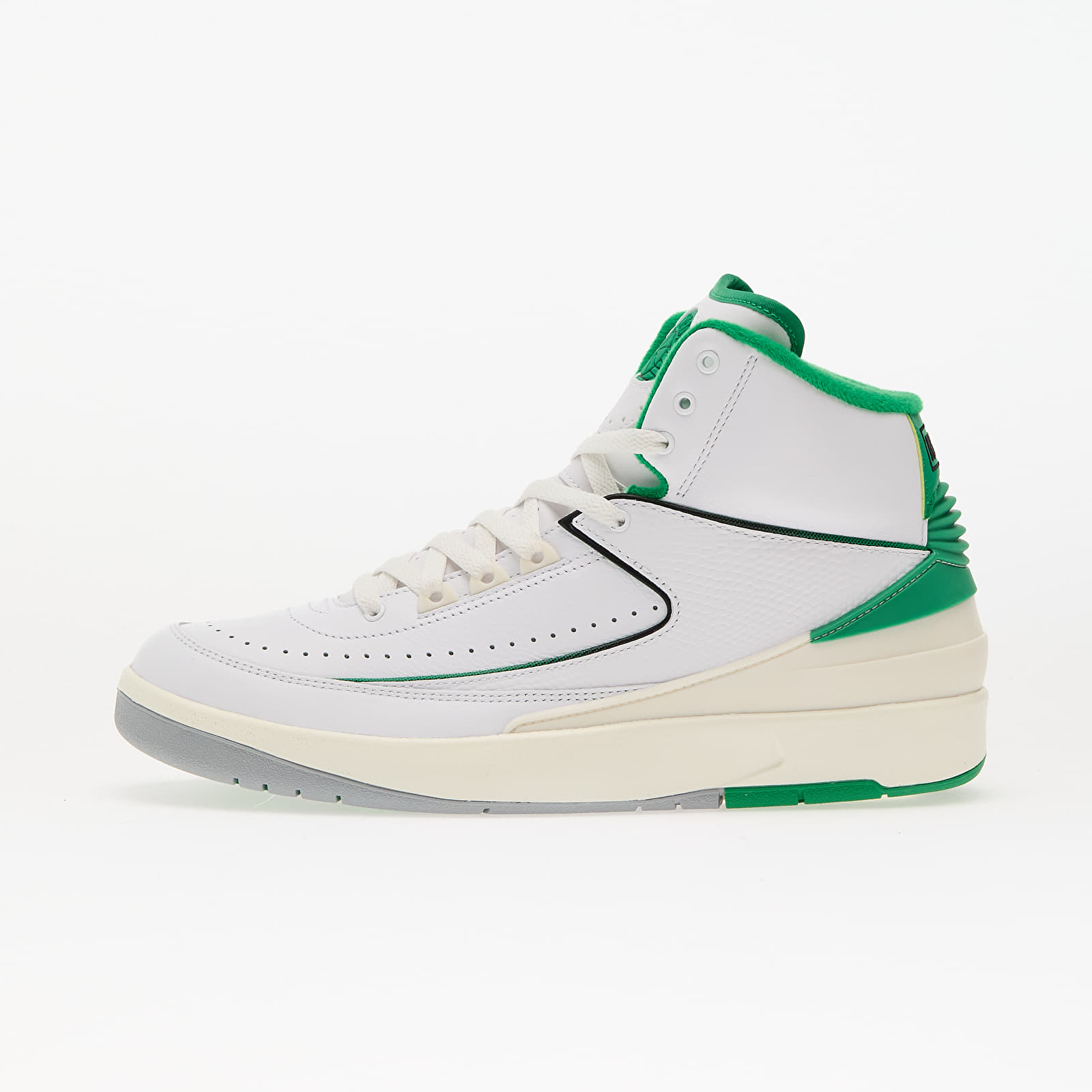 Scarpe uomo Air Jordan 2 Retro White/ Lucky Green-Sail-Lt Steel Grey
