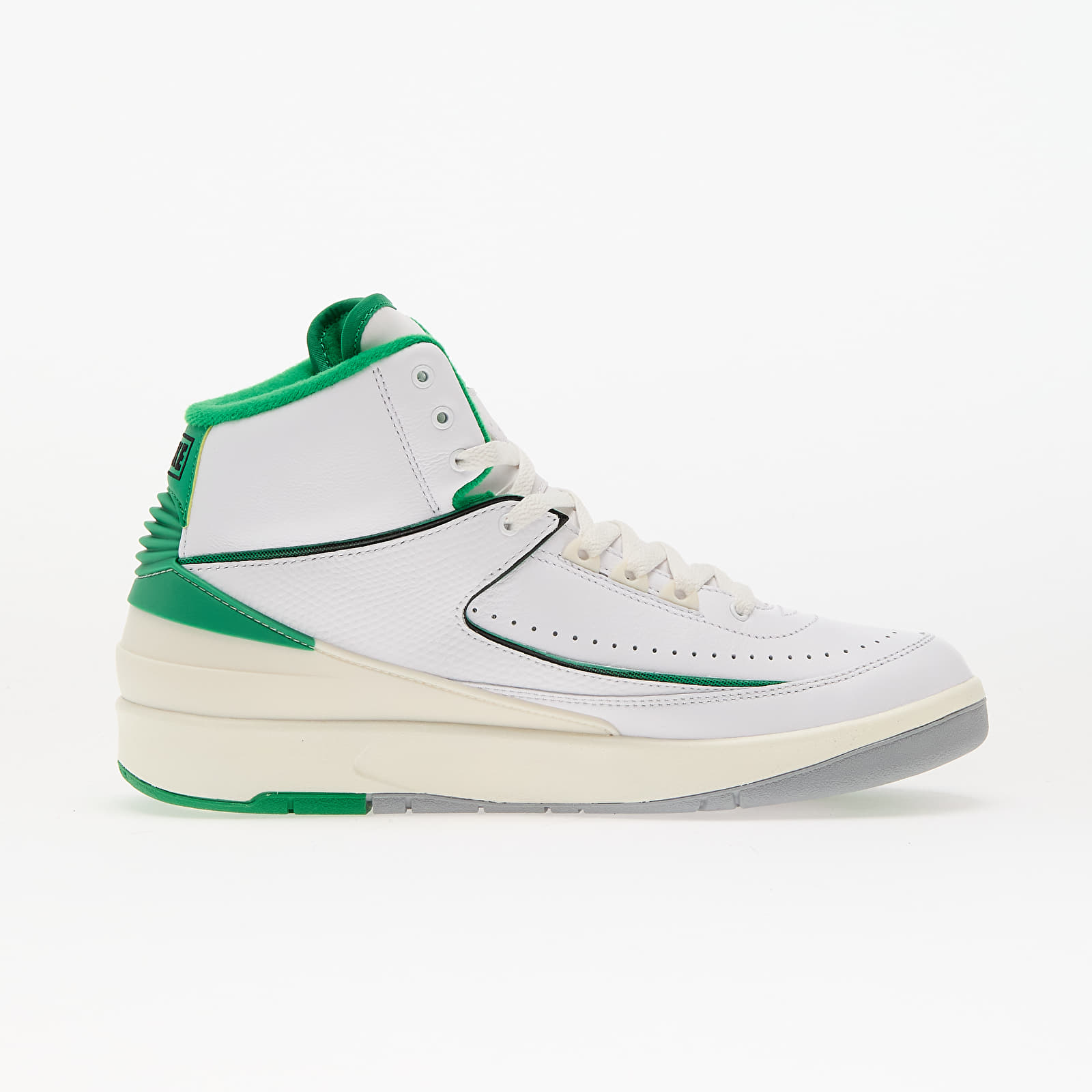 Scarpe uomo Air Jordan 2 Retro White/ Lucky Green-Sail-Lt Steel Grey