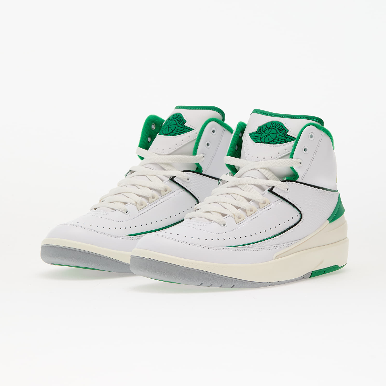 Scarpe uomo Air Jordan 2 Retro White/ Lucky Green-Sail-Lt Steel Grey