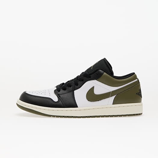 Air Jordan 1 Low Black/ White-Medium Olive