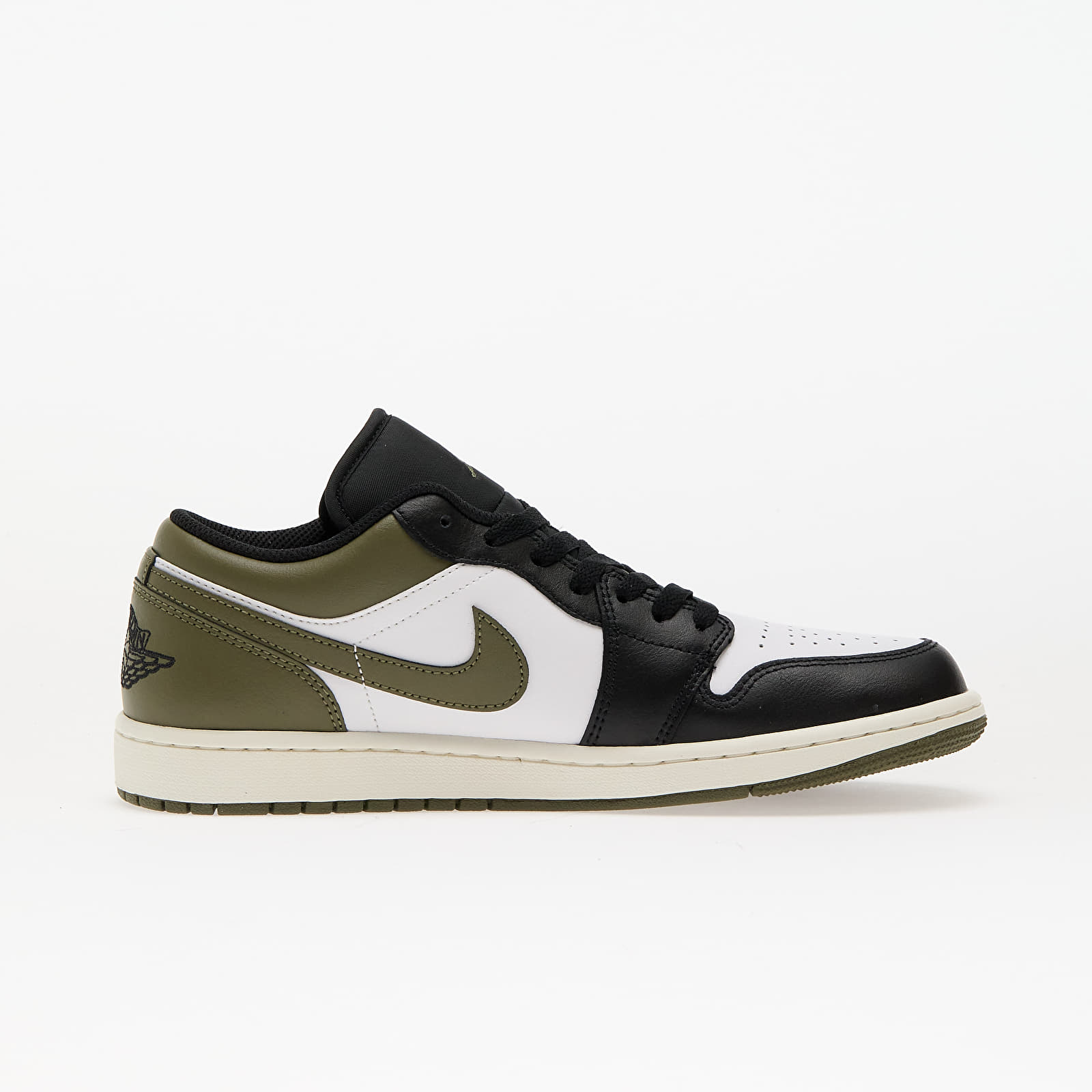 Scarpe uomo Air Jordan 1 Low Black/ White-Medium Olive