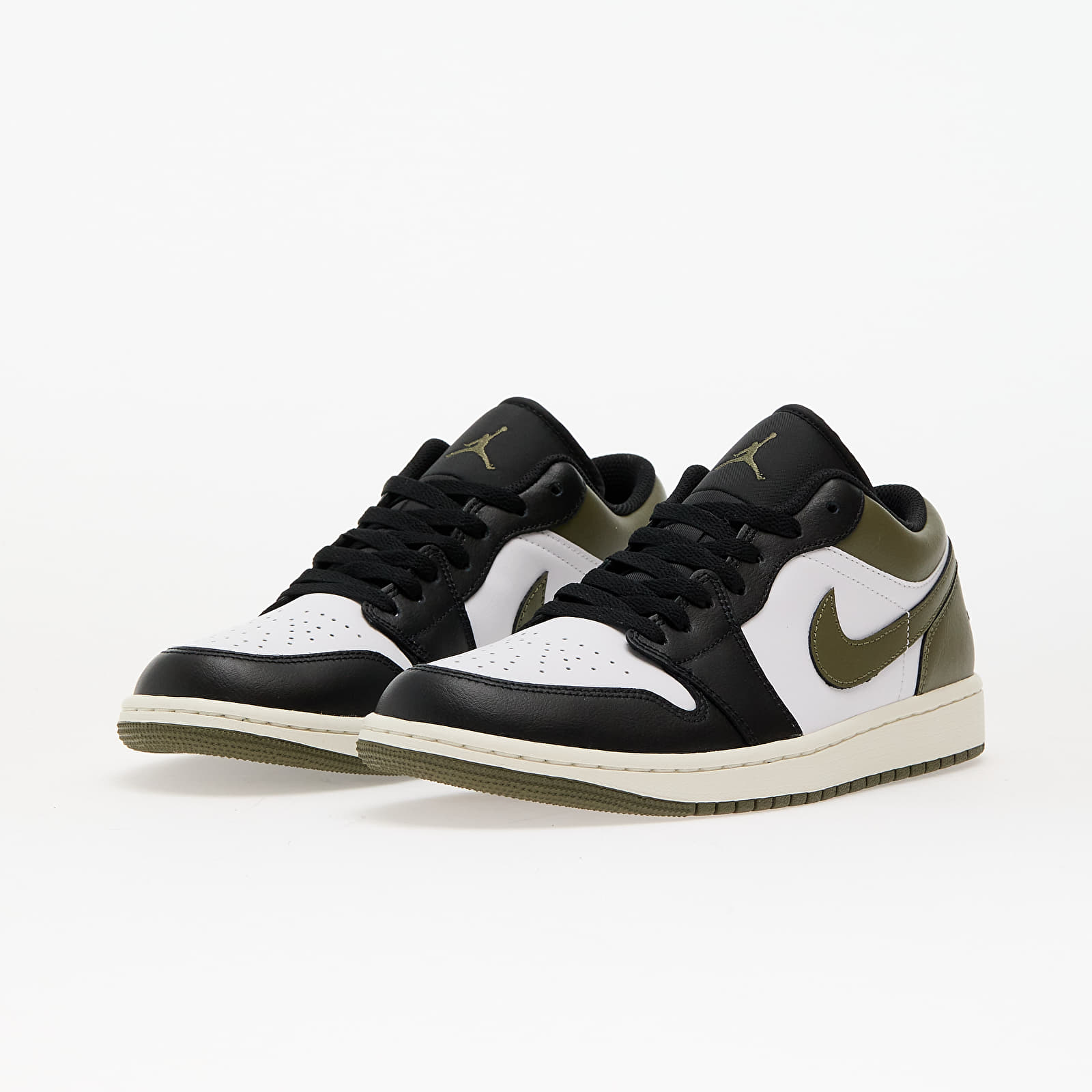Scarpe uomo Air Jordan 1 Low Black/ White-Medium Olive