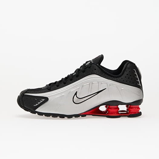 Nike Shox R4 Black/ Mtlc Silver-Lt Crimson