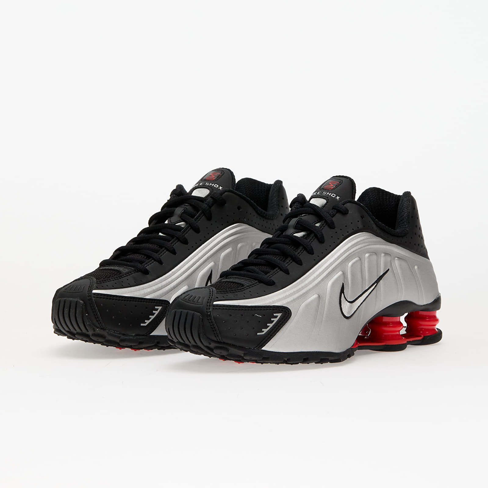 Scarpe donna Nike Shox R4 Black/ Mtlc Silver-Lt Crimson