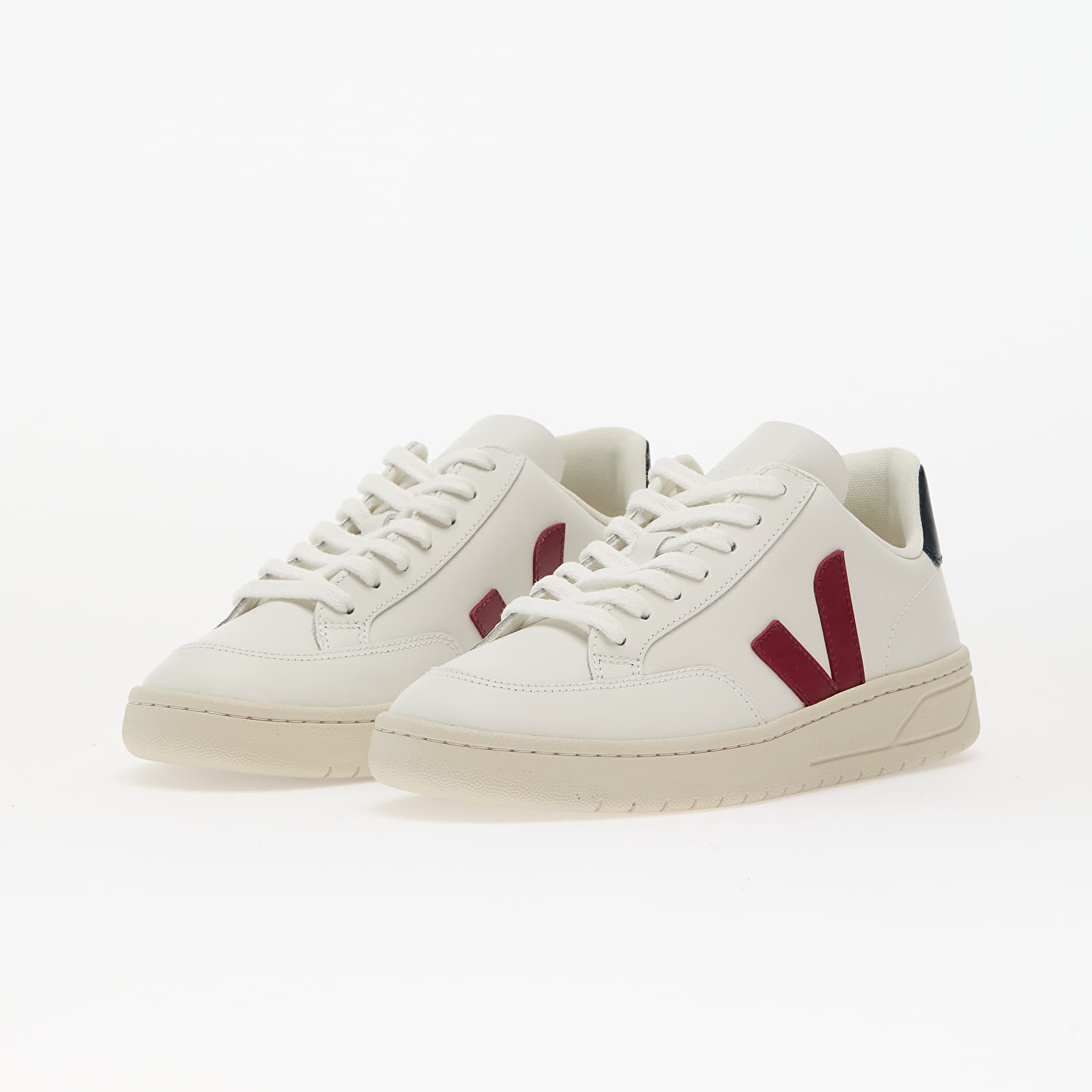 Damen Sneaker und Schuhe Veja W V-12 Leather White_Marsala_Nautico