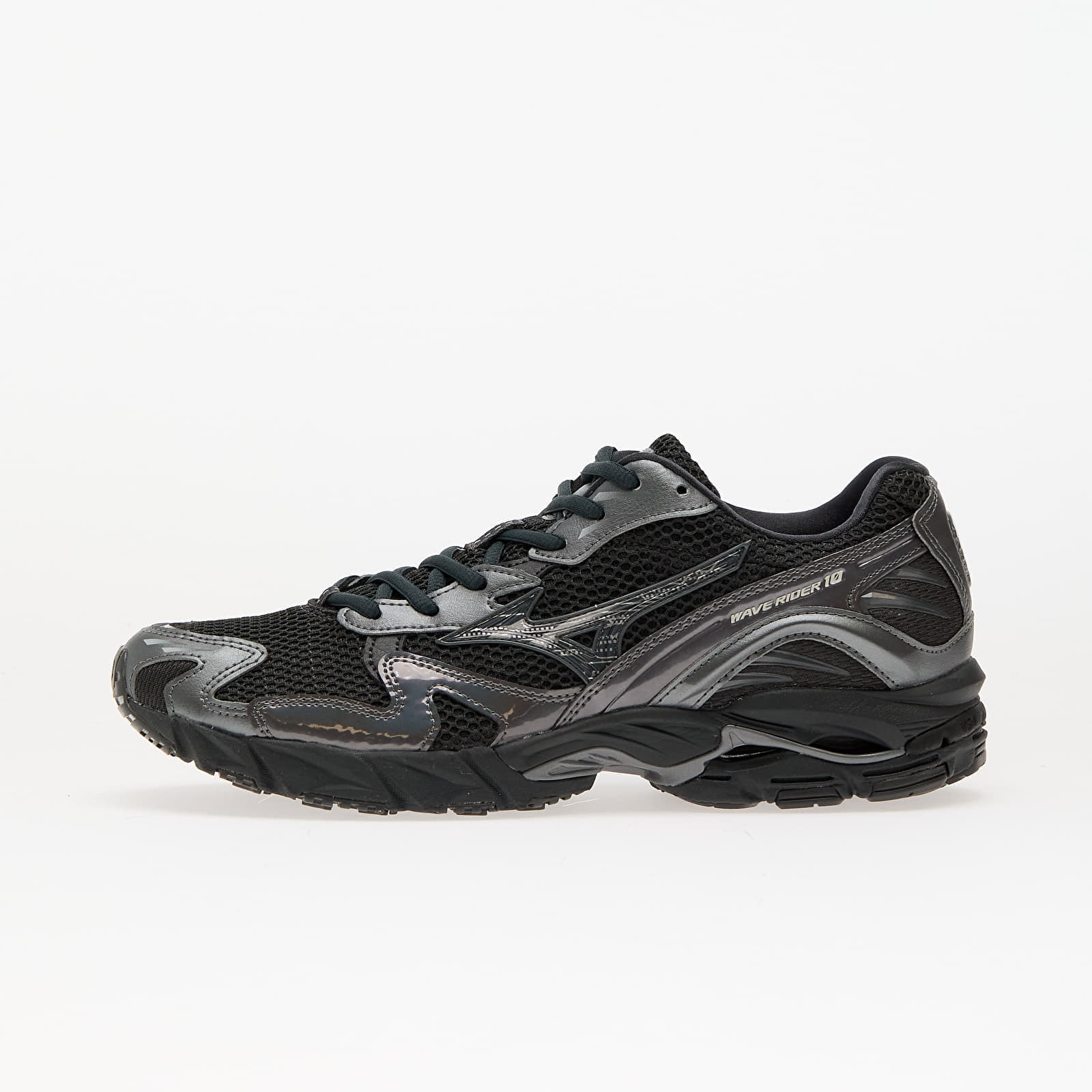 Levně Tenisky Mizuno Wave Rider 10 (U) Black Sand/ Black Sand/ Metallic Grey