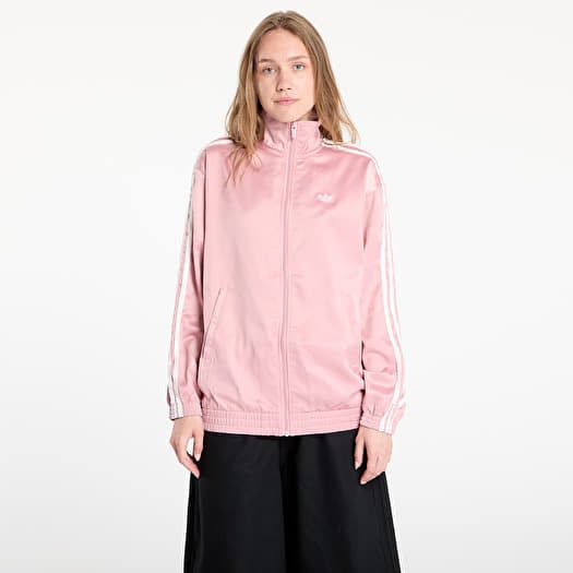 adidas Originals Satin Firebird Track Top Ruffle 3-Stripes Wonder Mauve
