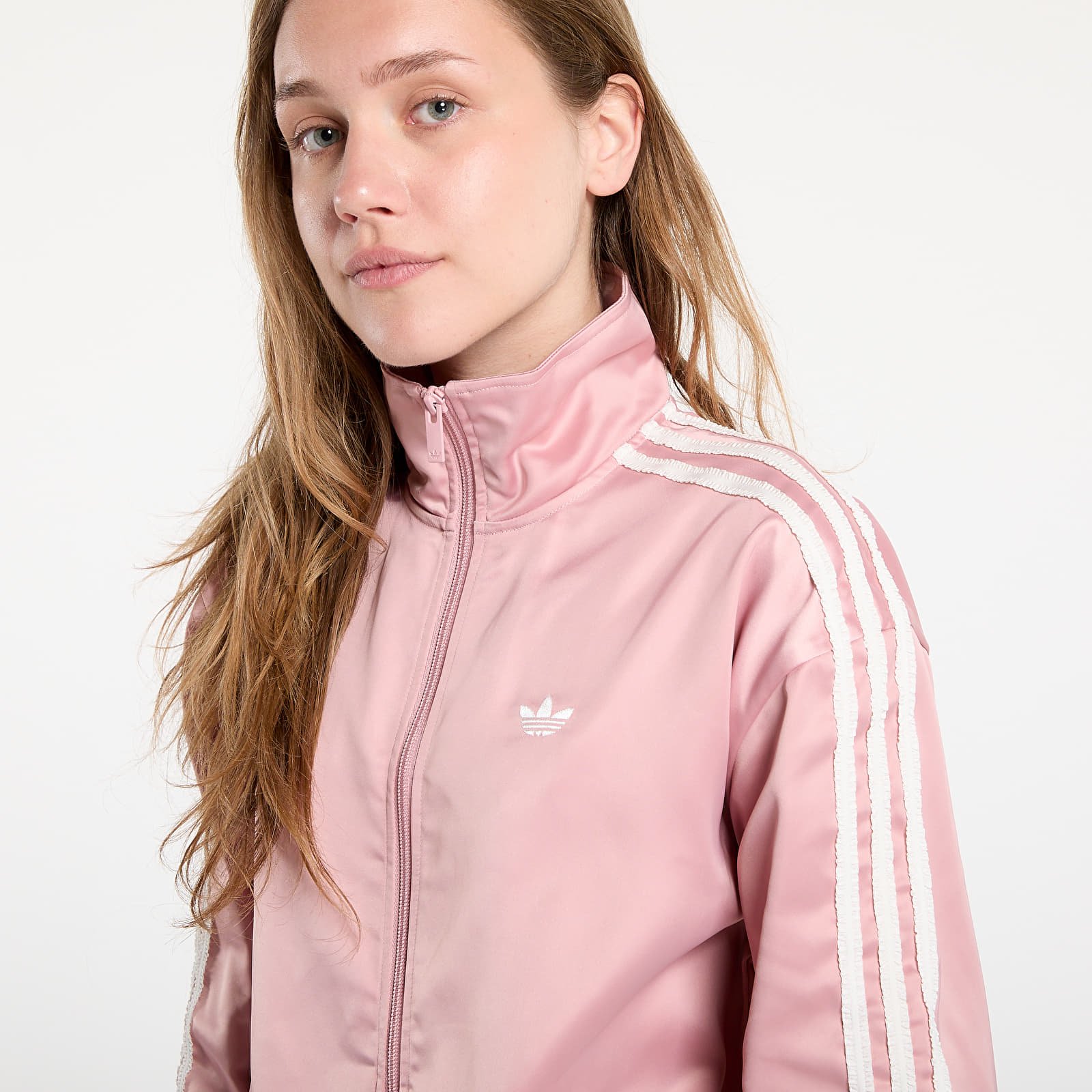 Jackets adidas Originals Satin Firebird Track Top Ruffle 3-Stripes Wonder Mauve