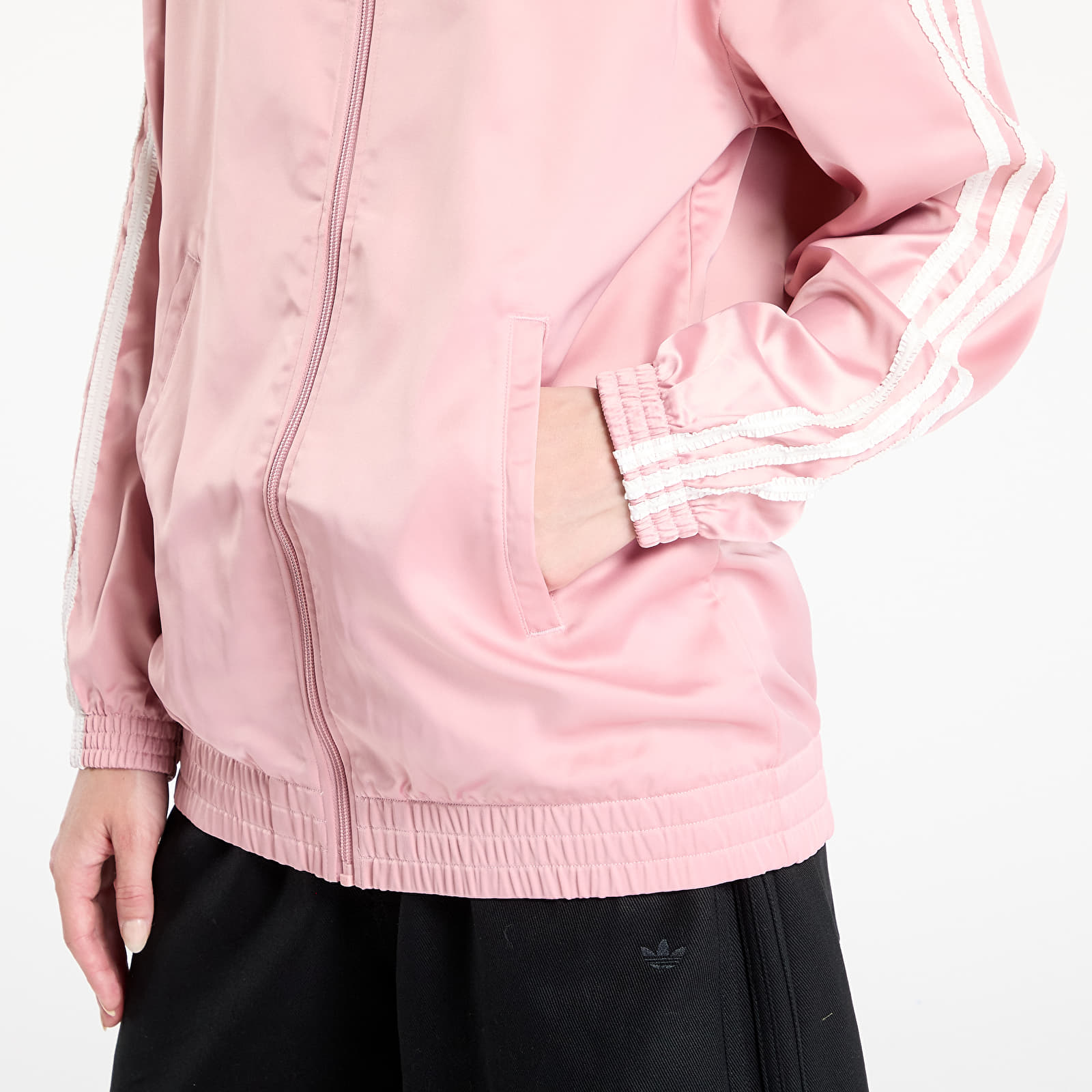Jackets adidas Originals Satin Firebird Track Top Ruffle 3-Stripes Wonder Mauve