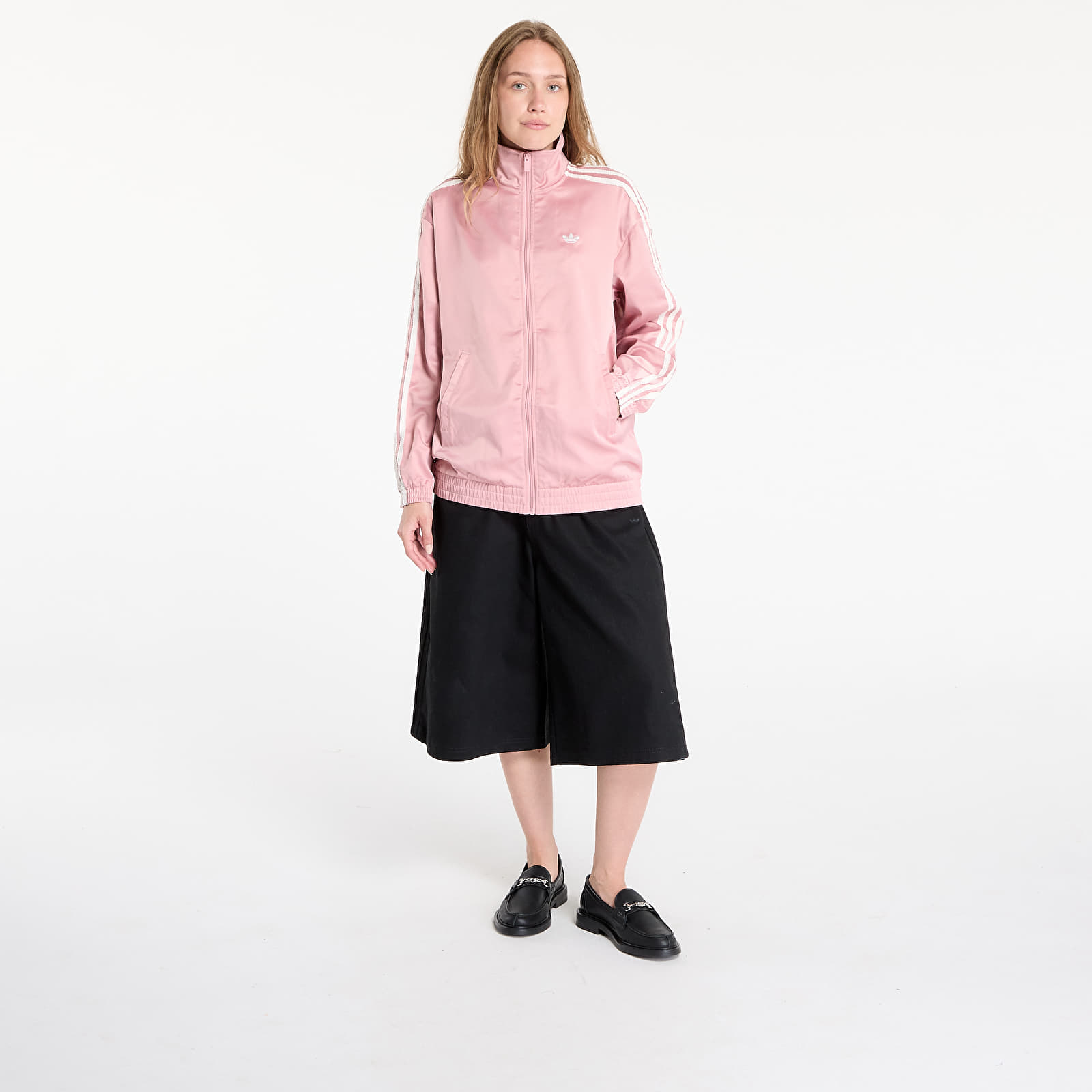 Jackets adidas Originals Satin Firebird Track Top Ruffle 3-Stripes Wonder Mauve