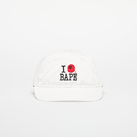 A BATHING APE Logo Cotton Twill Cap White