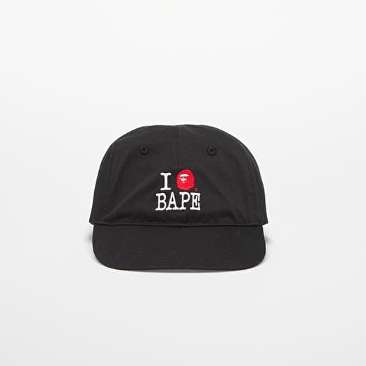 A BATHING APE Logo Cotton Twill Cap Black
