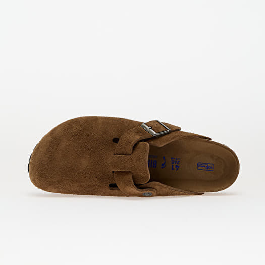 Birkenstock Boston Soft Footbed Suede Leather Dark Tea Tonal Fb