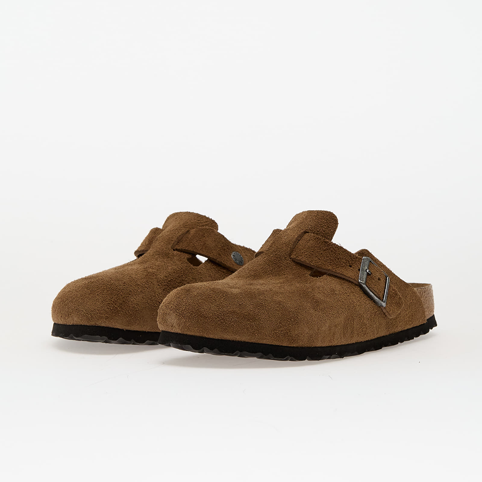 Damesko Birkenstock Boston Soft Footbed Suede Leather Dark Tea Tonal Fb