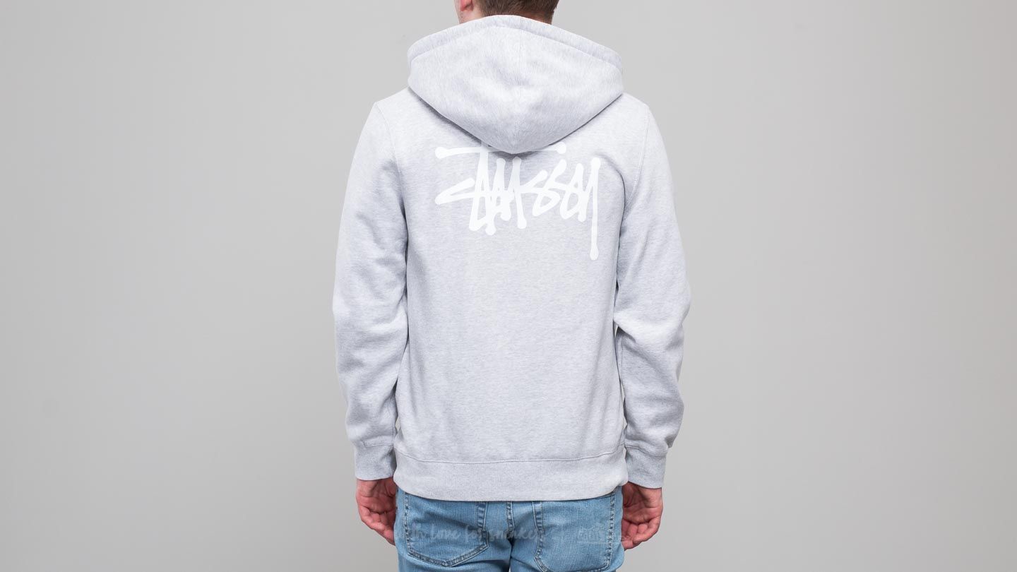 Hoodies and sweatshirts  Stüssy Basic Zip Hoodie Grey Heather
