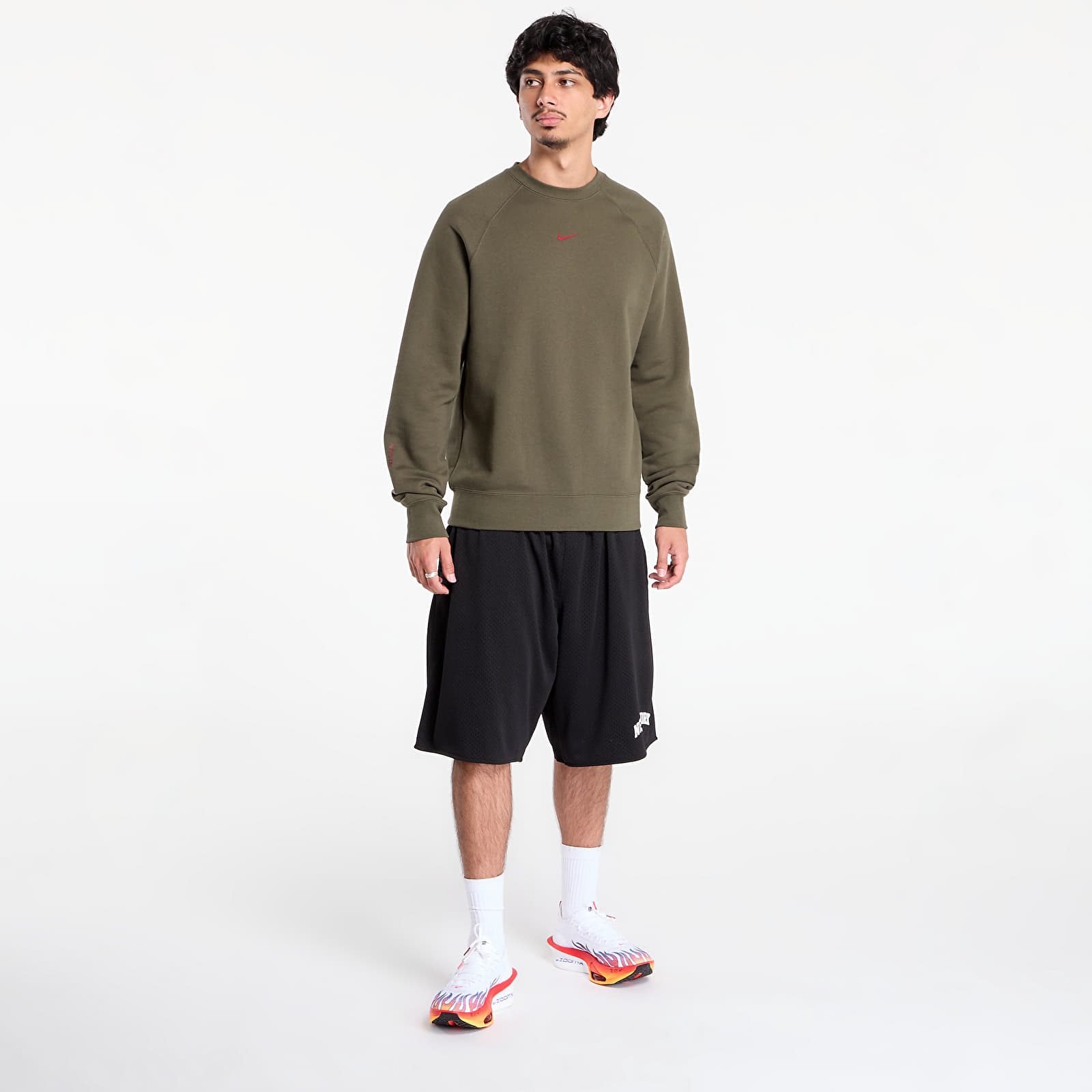Sweatjacken und Sweatshirts Nike x NOCTA Men's Fleece CS Crew Cargo Khaki/ Team Red