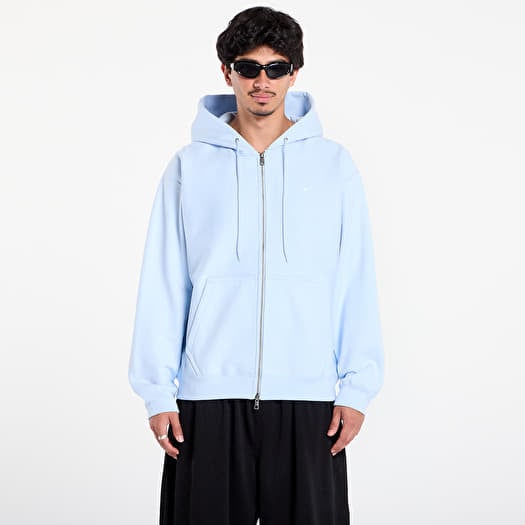 Nike Solo Swoosh Men's Full-Zip Fleece Hoodie Celestine Blue/ Celestine Blue/ White