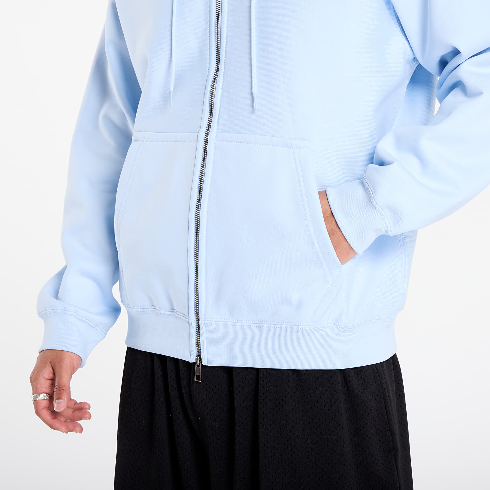 Sweatjacken und Sweatshirts Nike Solo Swoosh Men's Full-Zip Fleece Hoodie Celestine Blue/ Celestine Blue/ White
