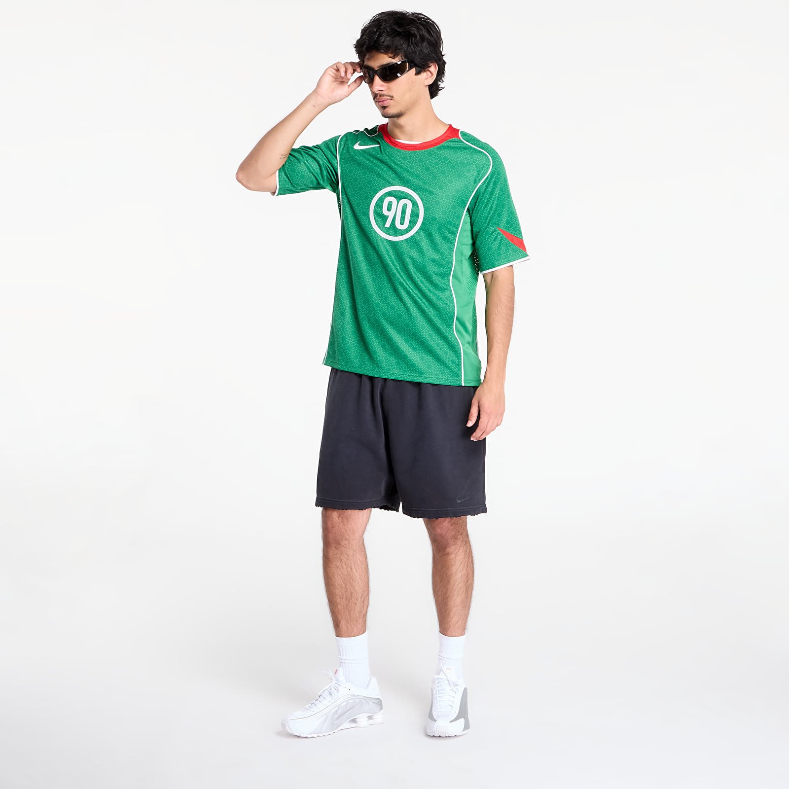 Trikots Nike Total 90 Men's Dri-FIT Soccer Jersey Classic Green/ Sport Red/ White/ White