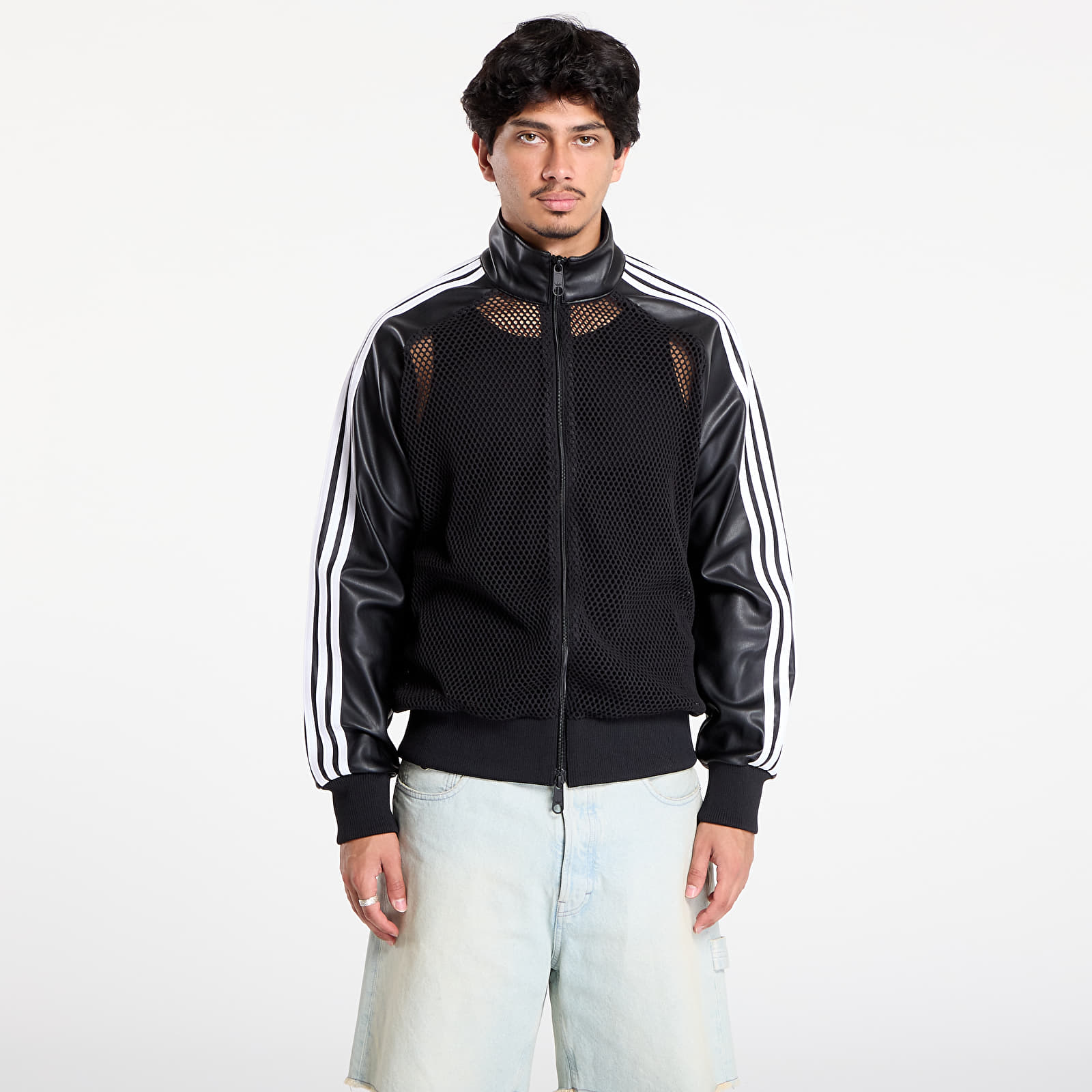 Jackets adidas x Jeremy Scott Faux Leather Mesh Track Top UNISEX Black