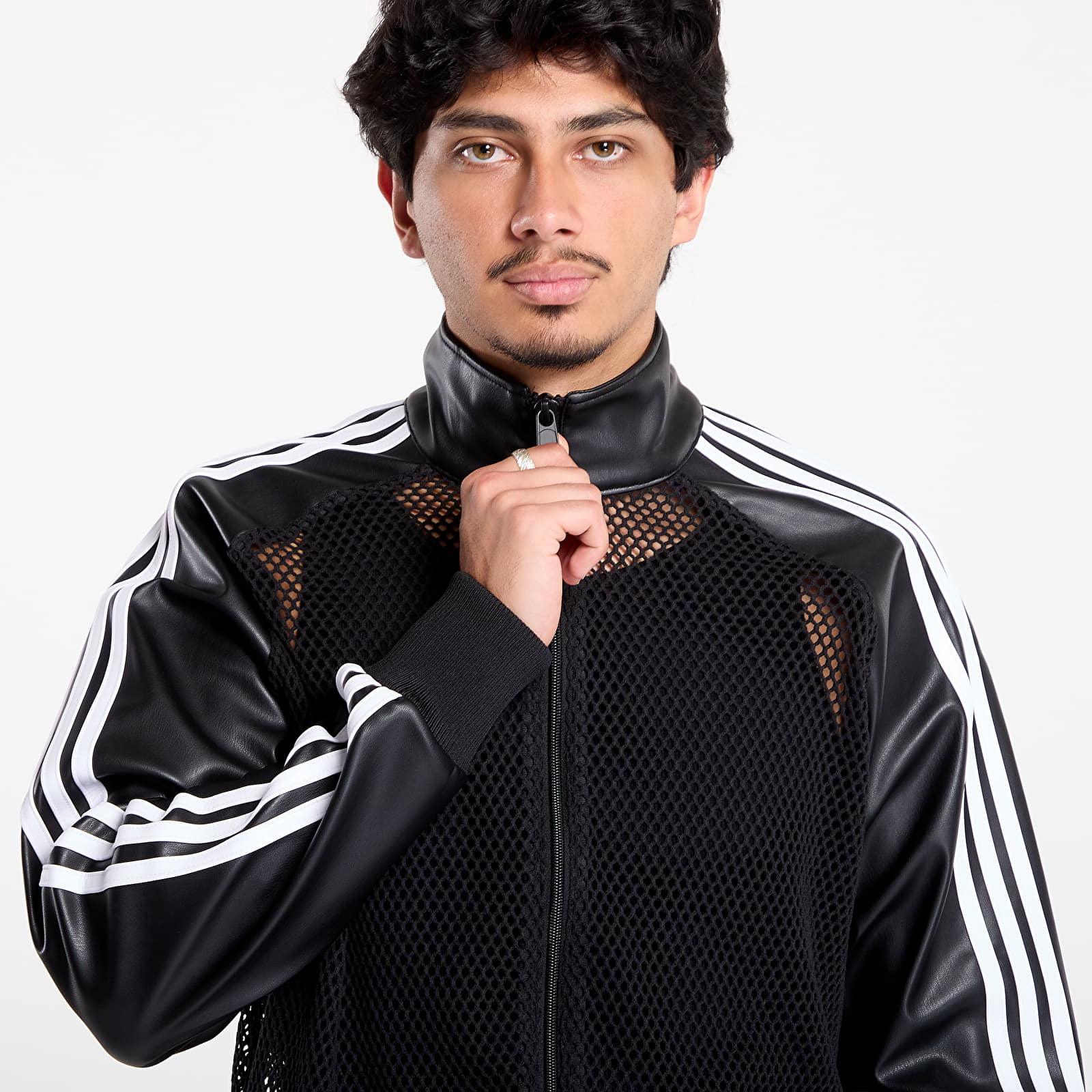Jackets adidas x Jeremy Scott Faux Leather Mesh Track Top UNISEX Black