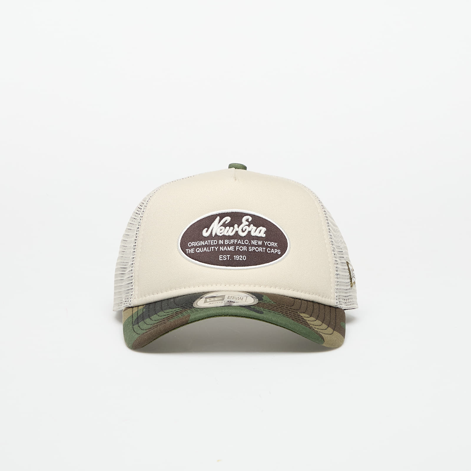 Men's caps New Era 9FORTY Trucker Oval Patch Cap Stone/ Wdc