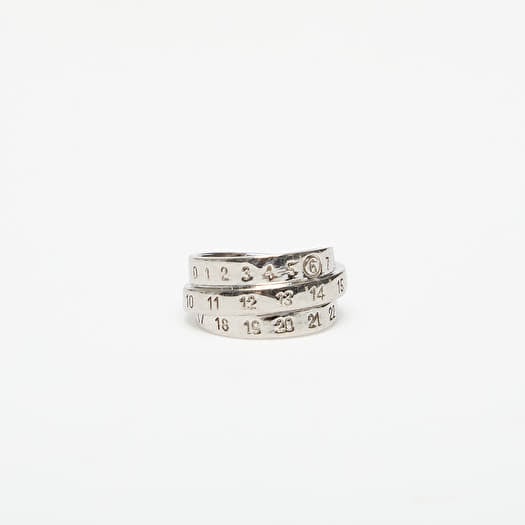 MM6 Triple Logo Numeric Signature Ring Palladio Burattato
