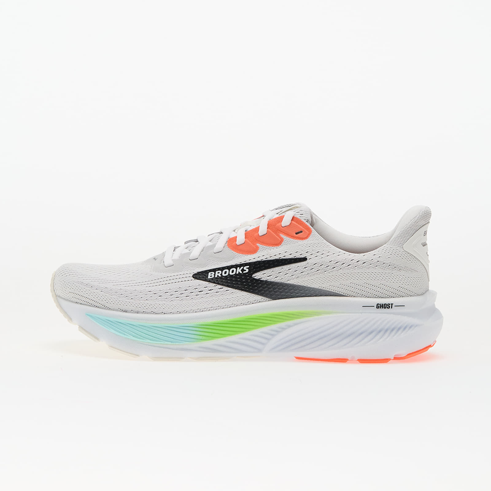 Men's shoes Brooks Ghost 17 M White/ Pink Clay/ Gecko