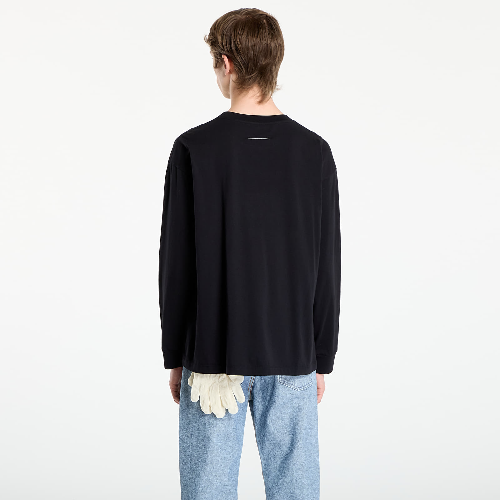 Pólók MM6 Cotton Long Sleeve T-Shirt Black